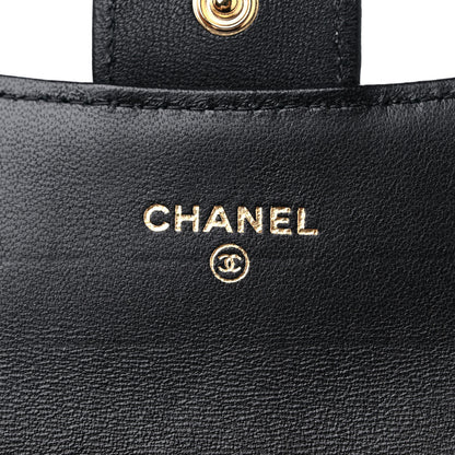 Chanel Lambskin Quilted Flap Card Holder Wallet Black 6 of 8