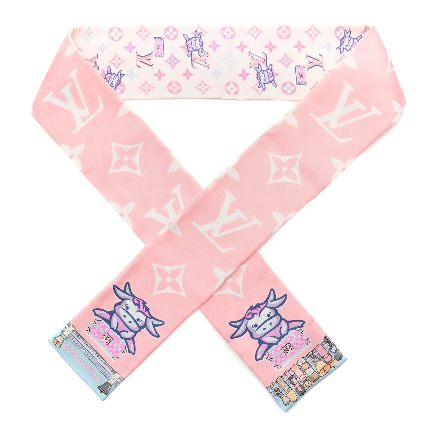 Silk Monogram Rodeo Bandeau Rose