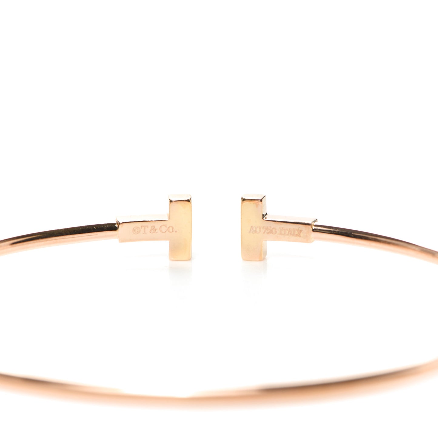 18K Rose Gold Narrow T Wire Bracelet