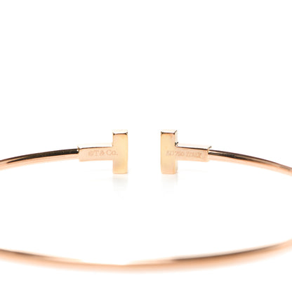 Tiffany 18K Rose Gold Narrow T Wire Bracelet 4 of 4