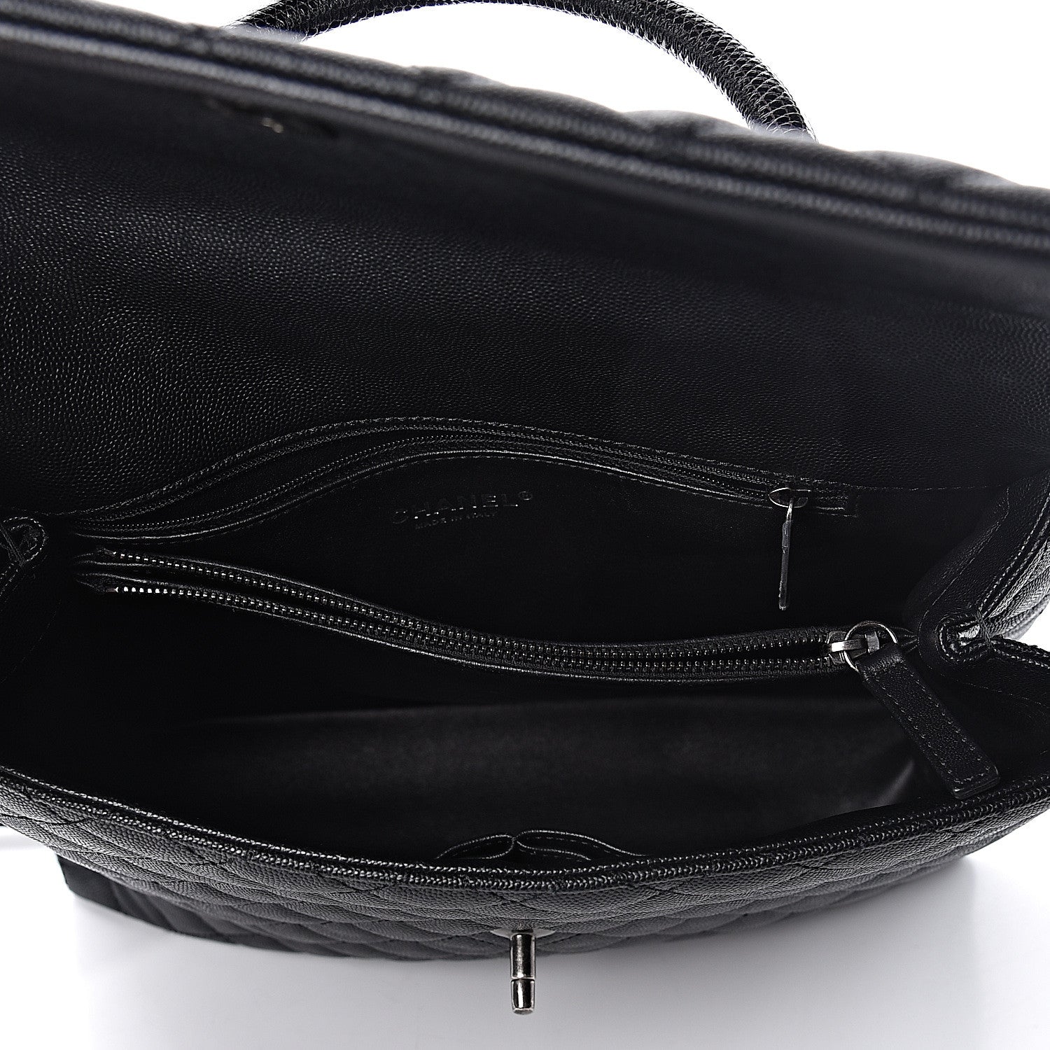 Chanel Caviar Lizard Quilted Large Coco Handle Flap Black 6 of 17