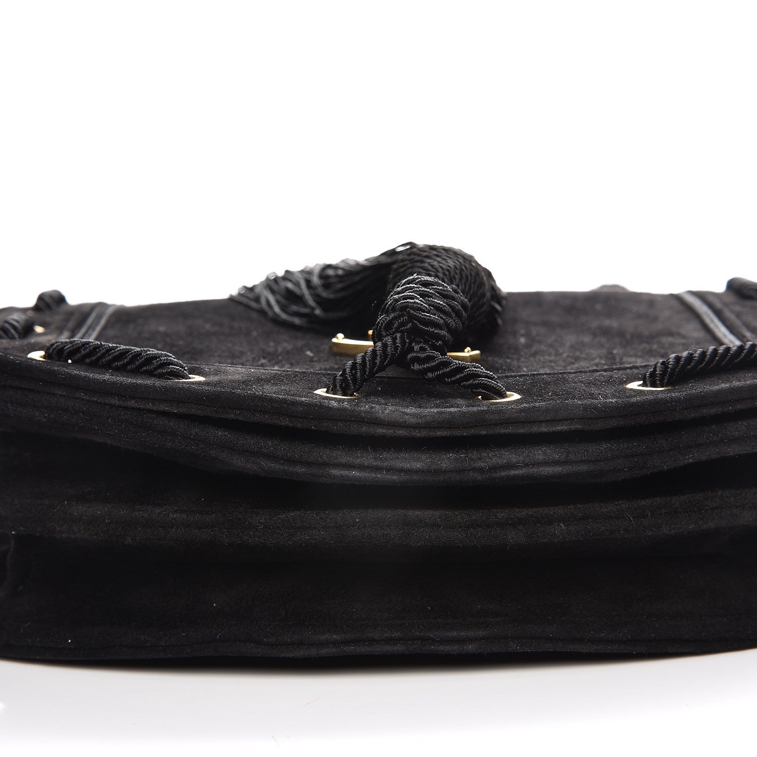 Saint Laurent Suede Medium Monogram Fetish Satchel Black 8 of 9