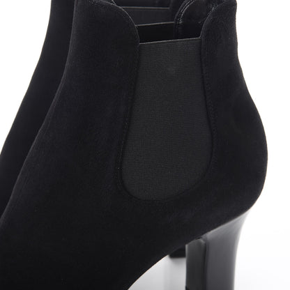 Louis Vuitton Suede Monogram Uniformes Cap Toe Chelsea 75mm Ankle Boots 38 Black 9 of 12