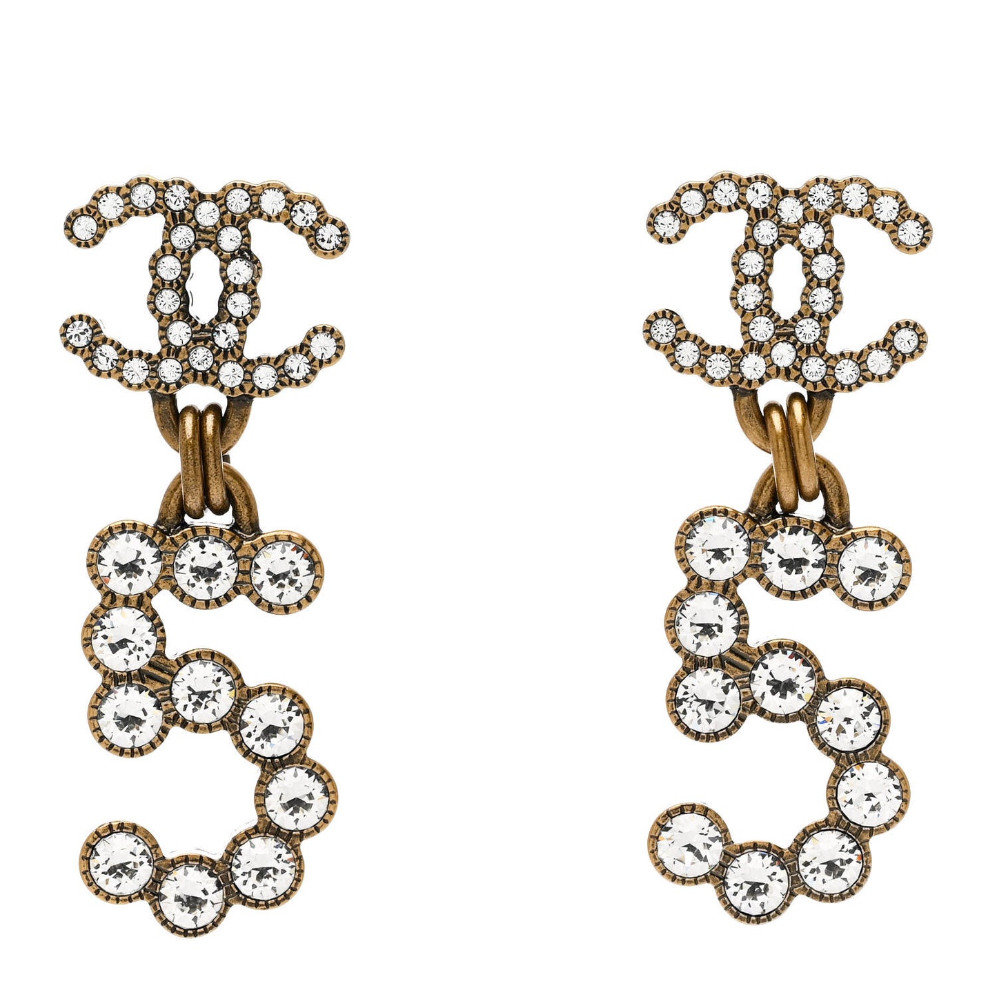 Metal Crystal City of Lights No 5 Drop Earrings Gold