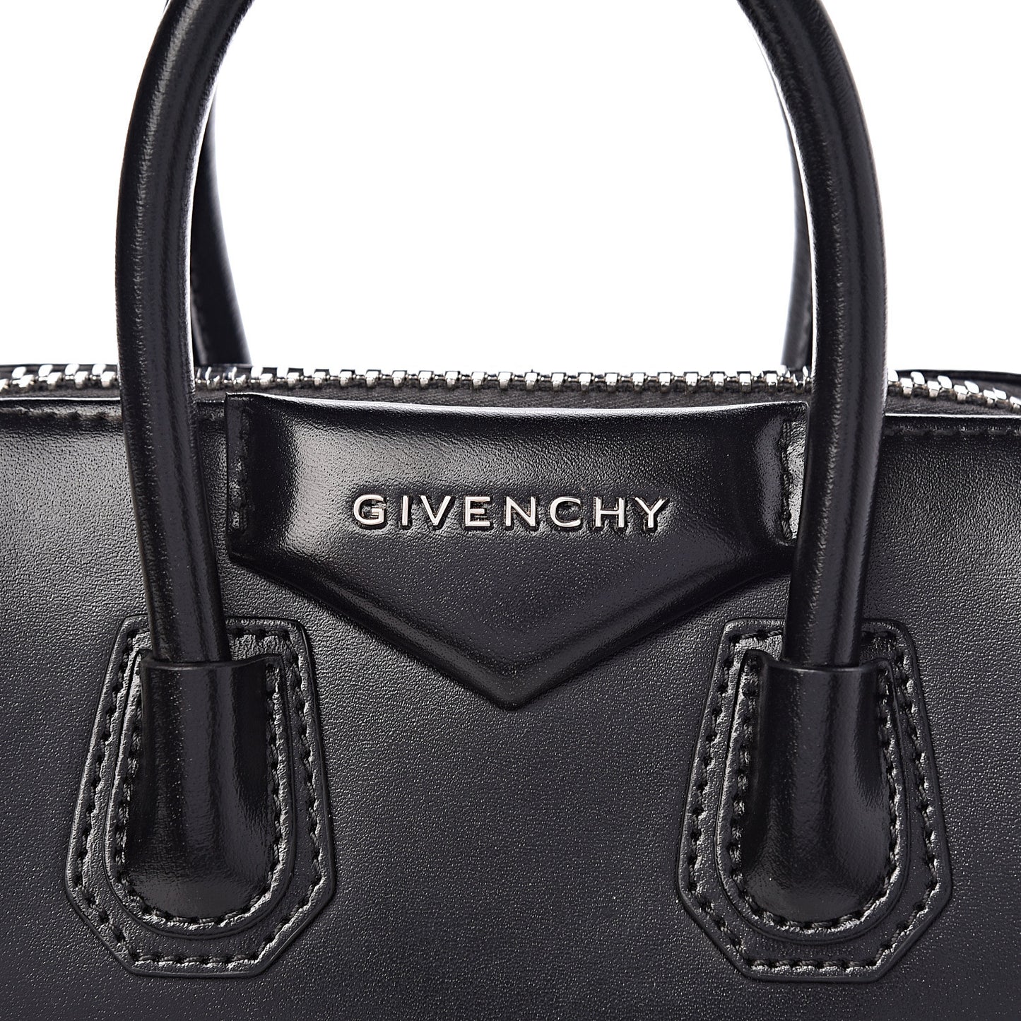 Shiny Lord Calfskin Mini Antigona Black