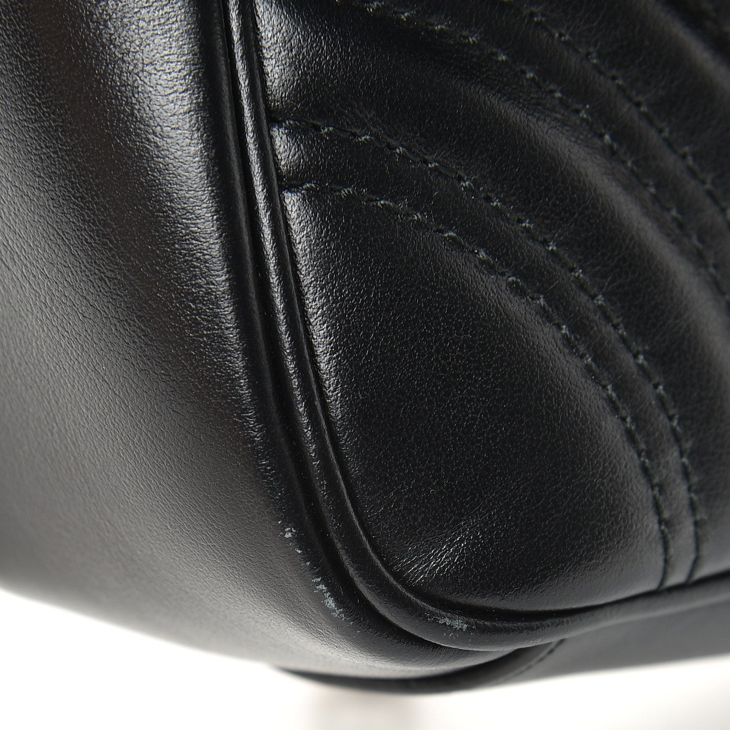 Gucci Calfskin Matelasse Mini GG Marmont Shoulder Bag Black 13 of 14
