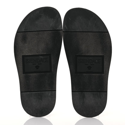 Fendi X VERSACE Rubber Logo Slide Sandals 38 Black 6 of 15