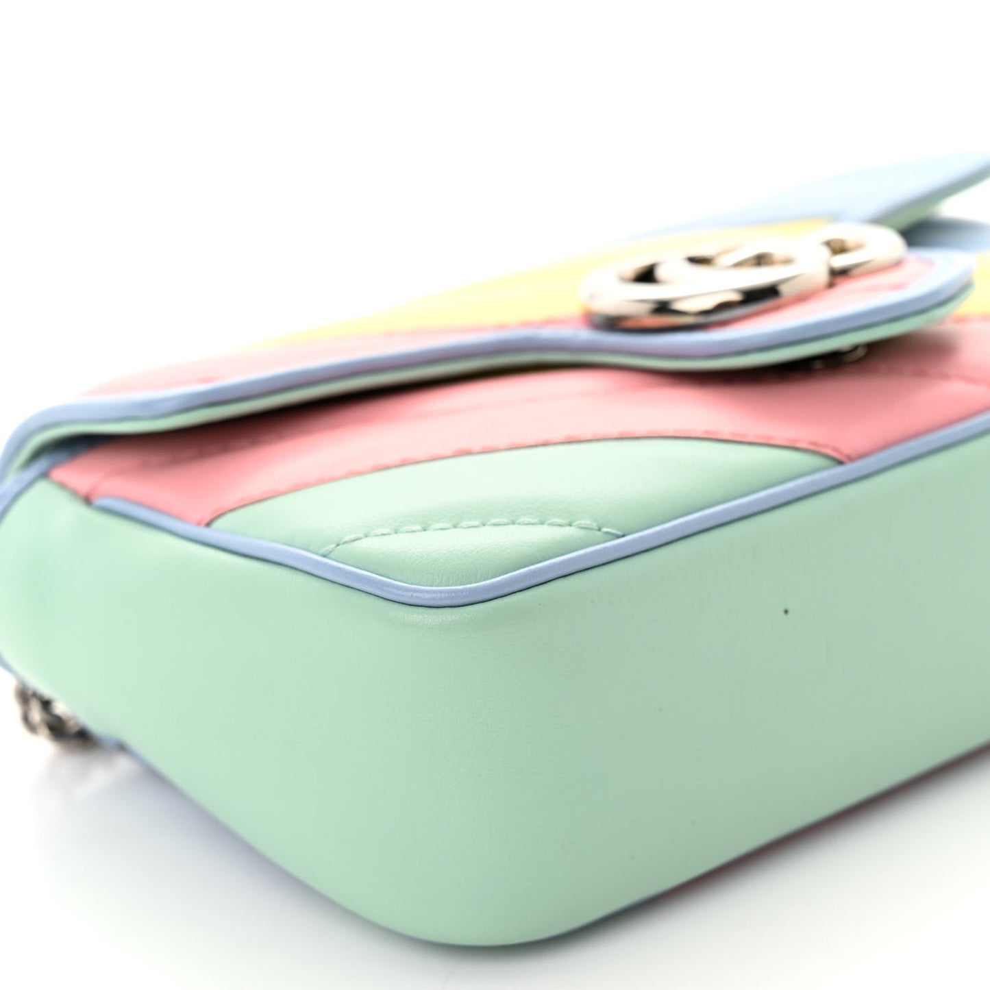 Calfskin Matelasse Diagonal Super Mini GG Marmont Shoulder Bag Multicolor Pastel
