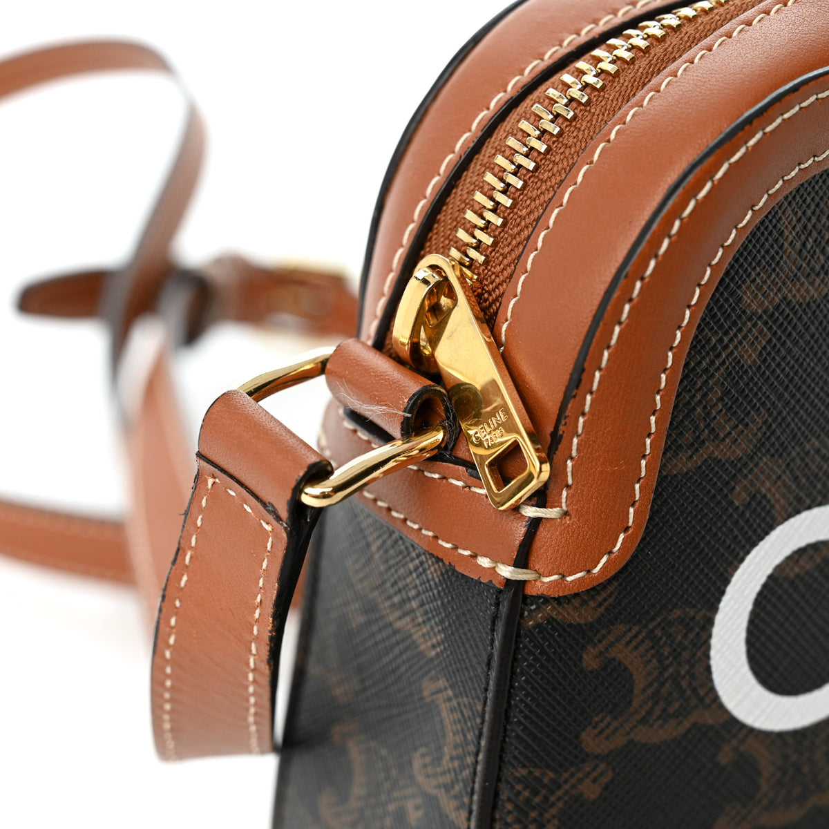 Triomphe Canvas Small Camera Bag Tan
