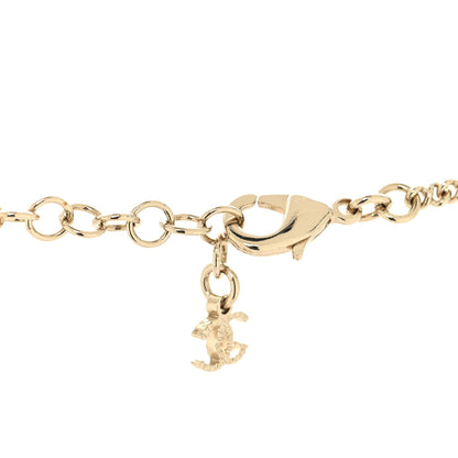 Chanel Crystal Logo CC Chain Necklace Light Gold 4 of 6