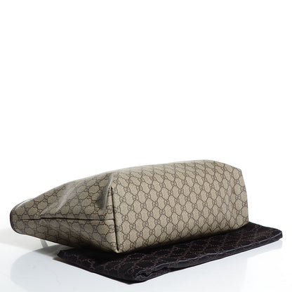 Gucci GG Supreme Monogram Medium Zippered Shopping Tote Dark Brown 4 of 7