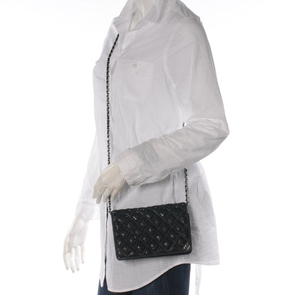 Chanel Crystal Quilted Wallet On Chain WOC Black 2 of 9