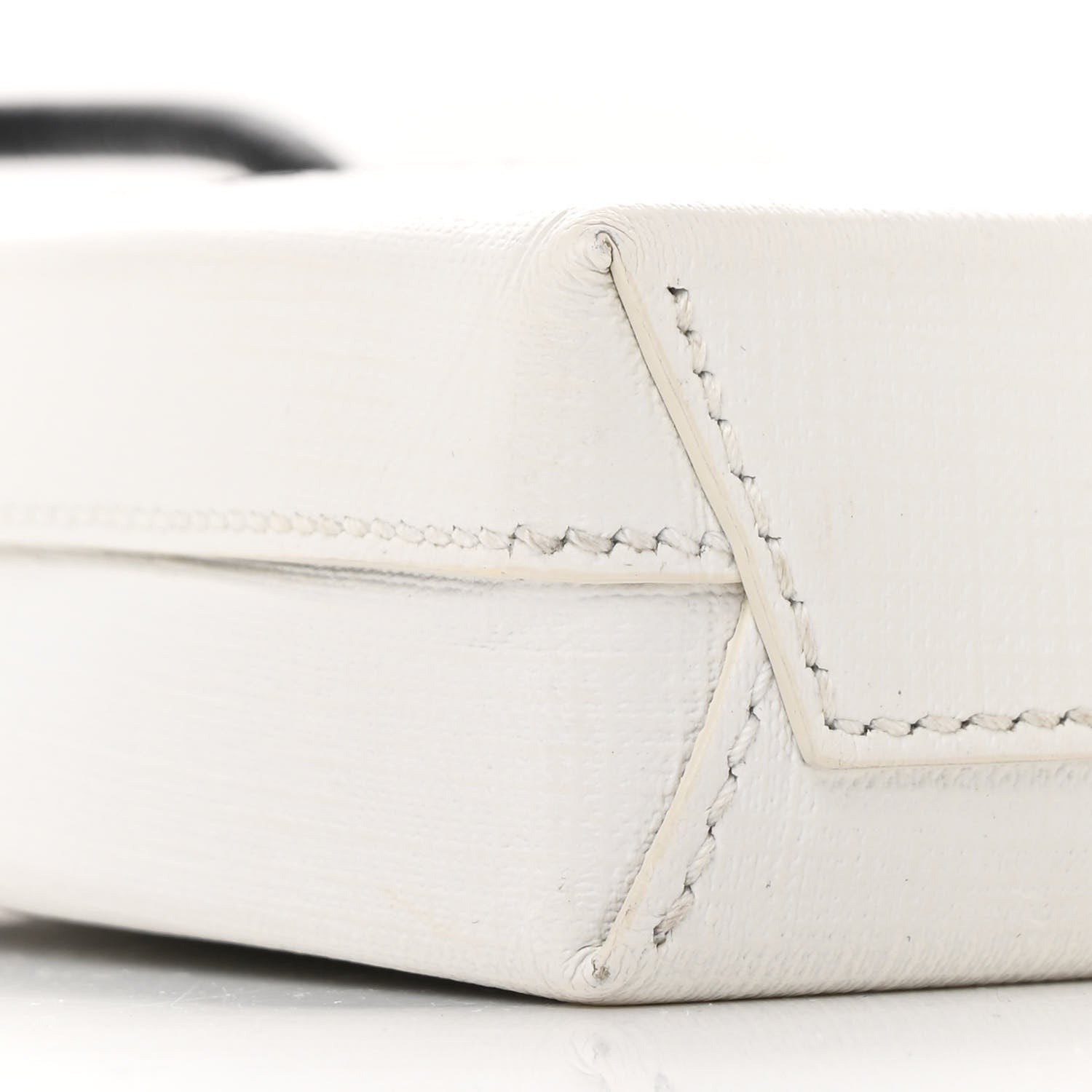 Balenciaga Squared Calfskin Logo Shopping Phone Holder Bag White 10 of 11