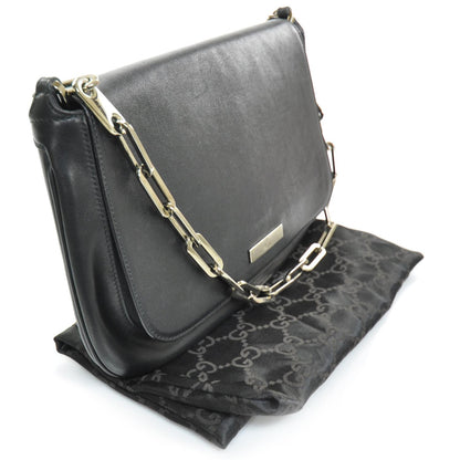 Gucci Leather Chain Small Flap Bag Black 3 of 8