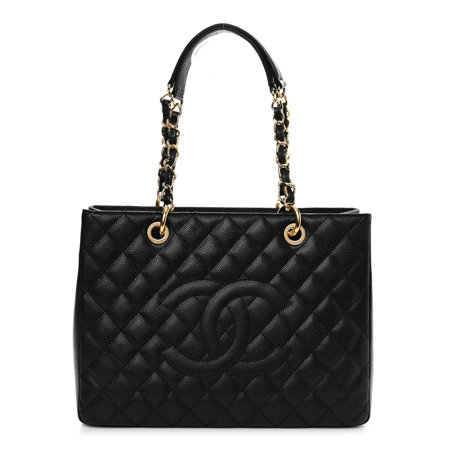 Caviar Quilted Grand Shopping Tote GST Black