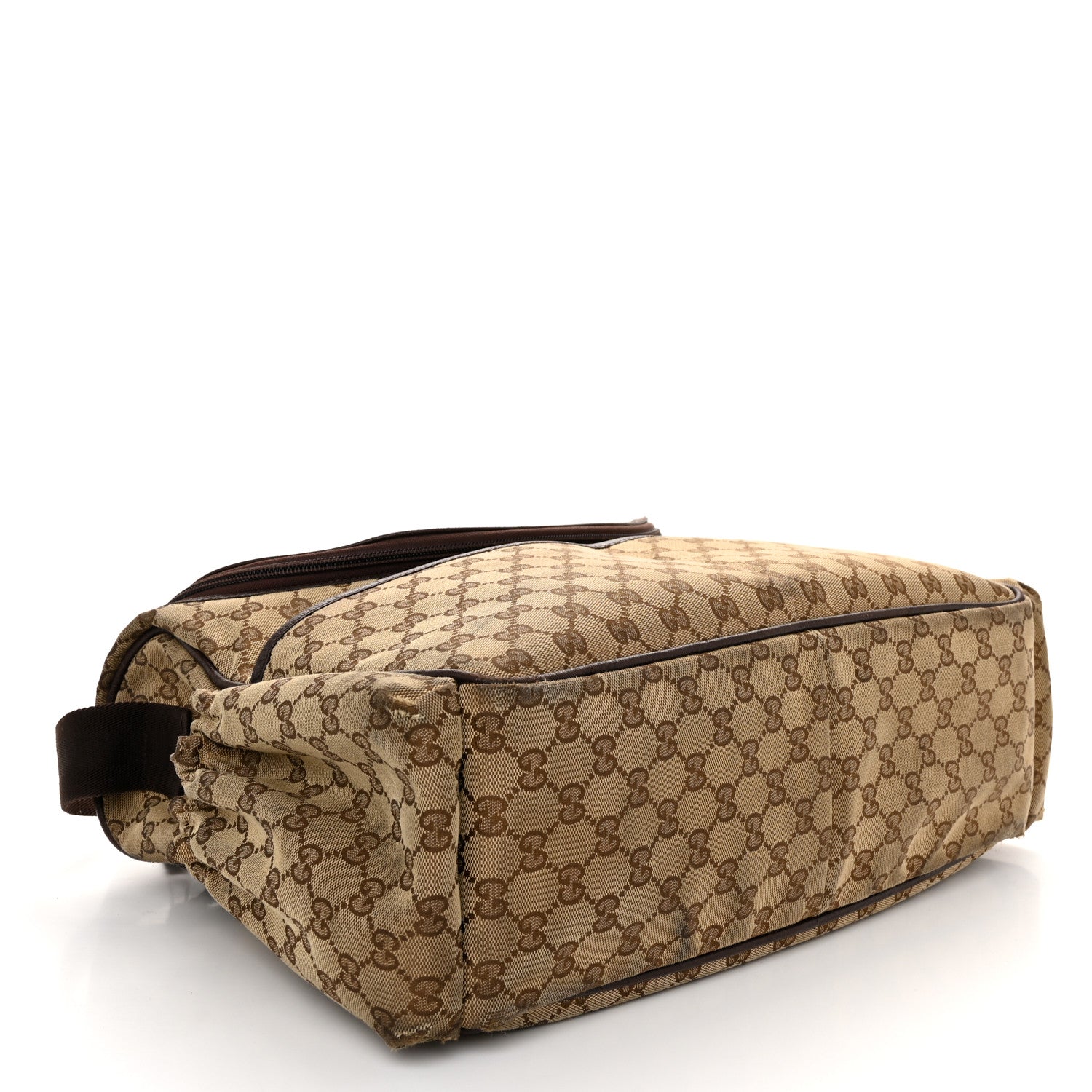 Gucci Monogram Natural Pigskin Large Diaper Bag Beige Ebony Cocoa Dark Chocolate 5 of 14