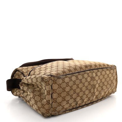 Gucci Monogram Natural Pigskin Large Diaper Bag Beige Ebony Cocoa Dark Chocolate 5 of 14