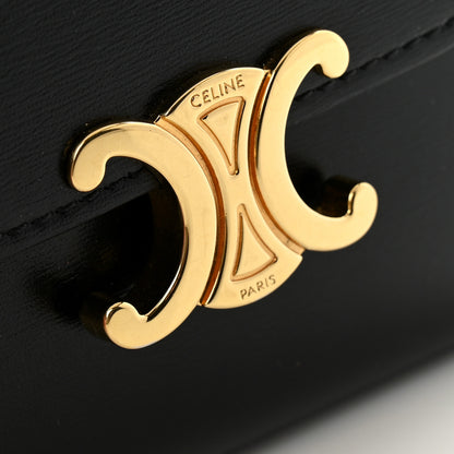 Celine Shiny Smooth Lambskin Small Triomphe Wallet Black 10 of 11