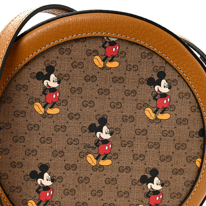 Gucci X DISNEY Mini Vintage GG Supreme Monogram Mickey Mouse Round Shoulder Bag Beige Vintage Sun Oil 8 of 11