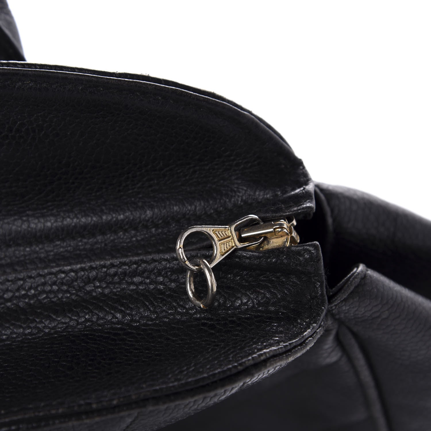 Chanel Caviar Chevron Top Handle Bag Black 8 of 17