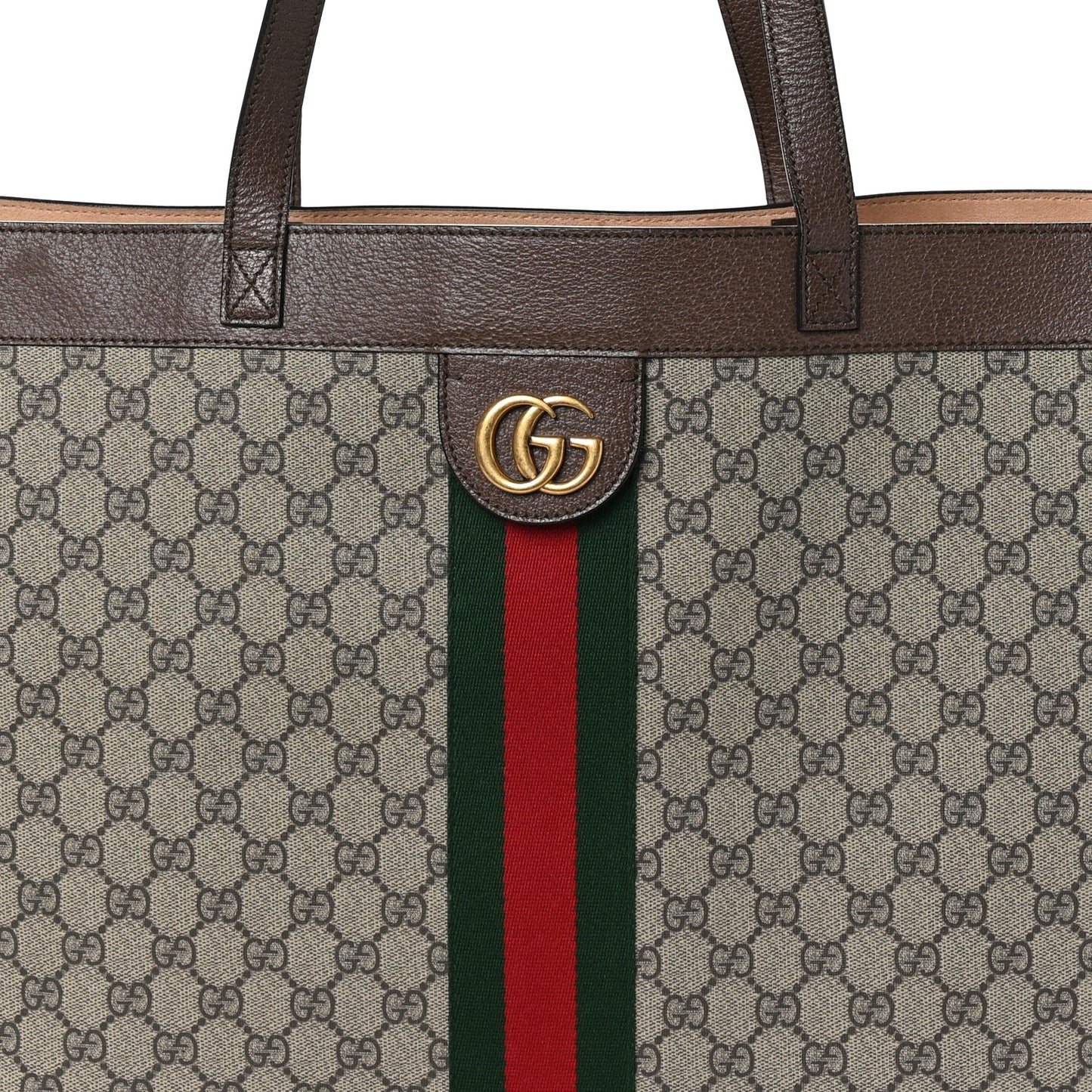 GG Supreme Monogram Web Ophidia Tote Brown
