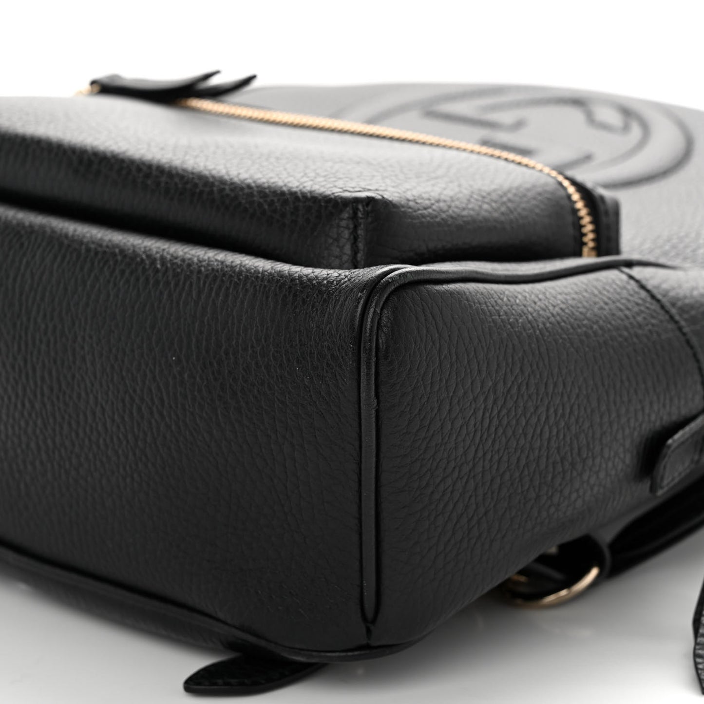 Pebbled Calfskin Soho Chain Backpack Black