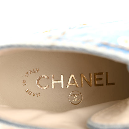 Chanel Denim Lace Up Boots 36 Light Blue 7 of 10