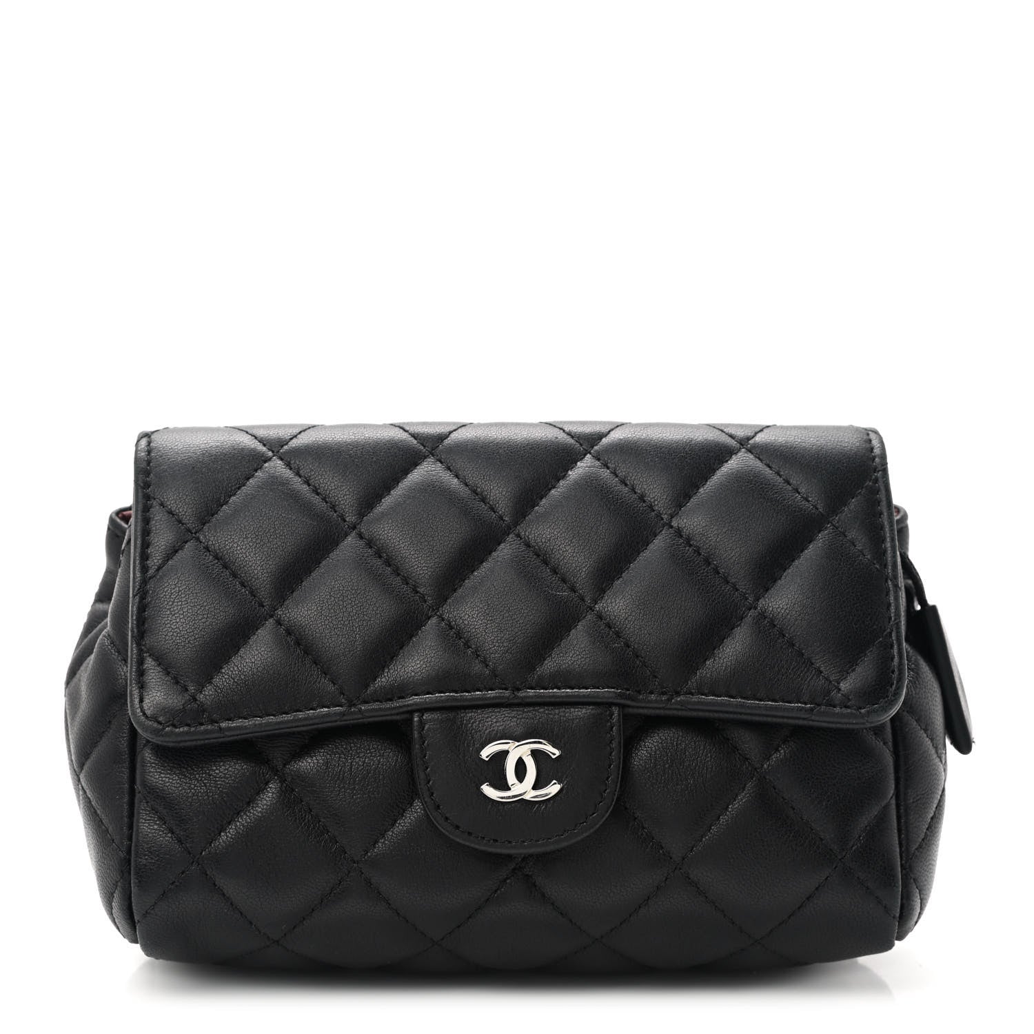 Chanel Lambskin Quilted Flap Cosmetic Case Black 1 of 8