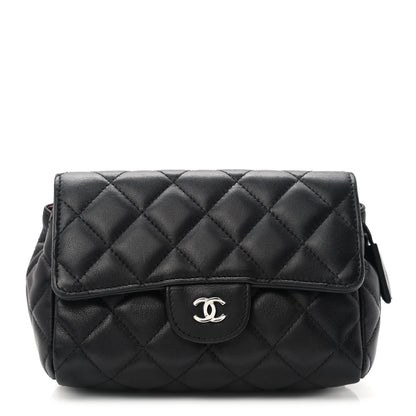 Chanel Lambskin Quilted Flap Cosmetic Case Black 1 of 8