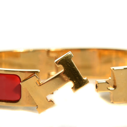 Hermes Narrow Enamel Clic Clac H Bracelet Capucine 4 of 6