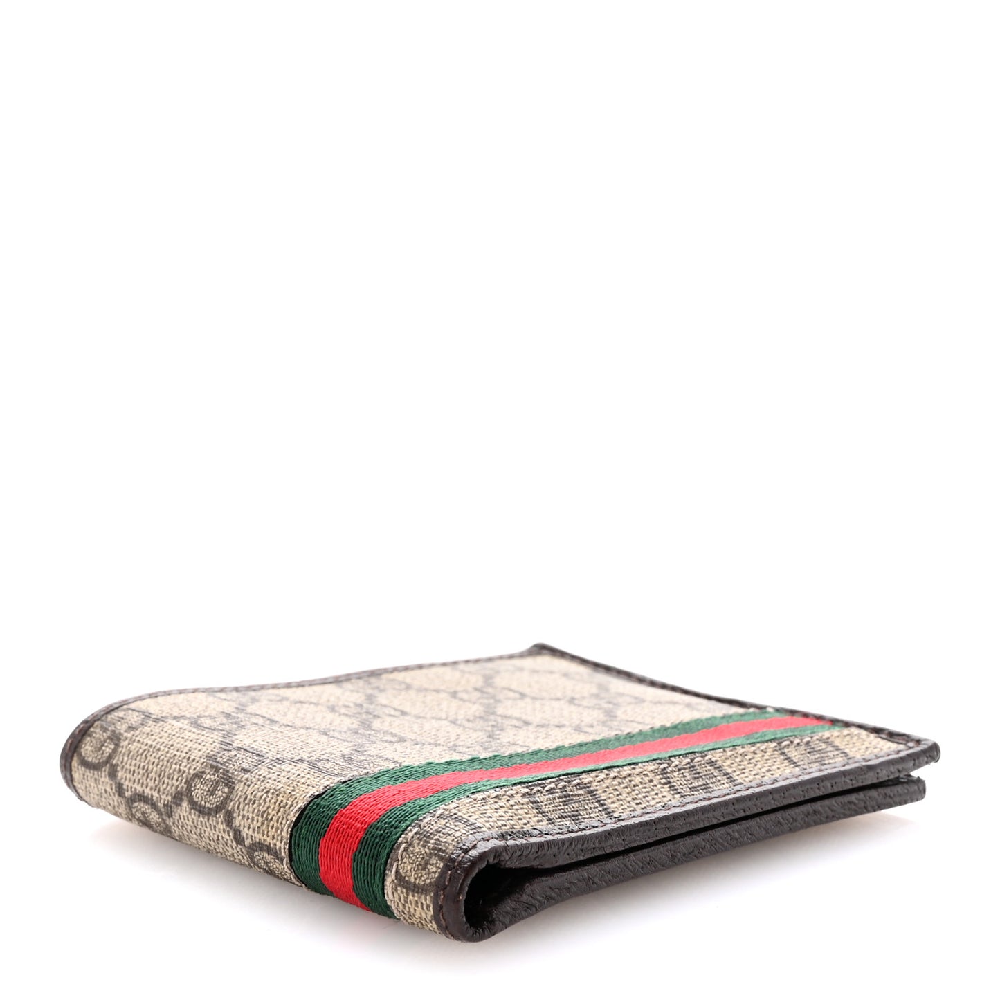 GG Plus Monogram Web Bi-Fold Wallet Dark Brown