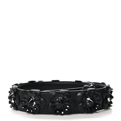 Fendi Vitello Dolce Nappa Patent Flowerland Studded Strap You Black 2 of 4