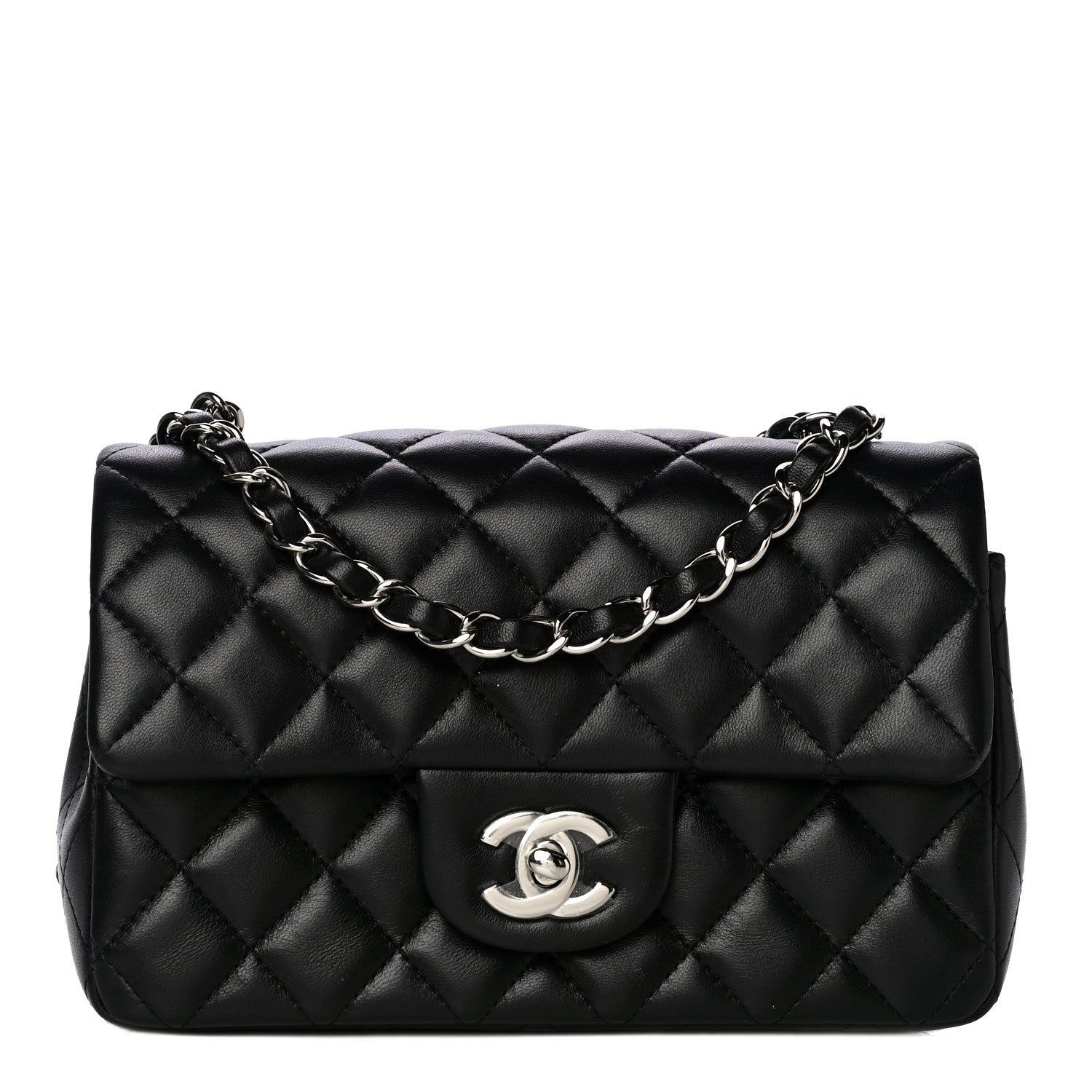 Chanel Lambskin Quilted Mini Rectangular Flap Black 1 of 14