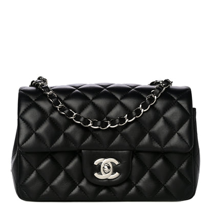 Chanel Lambskin Quilted Mini Rectangular Flap Black 1 of 14
