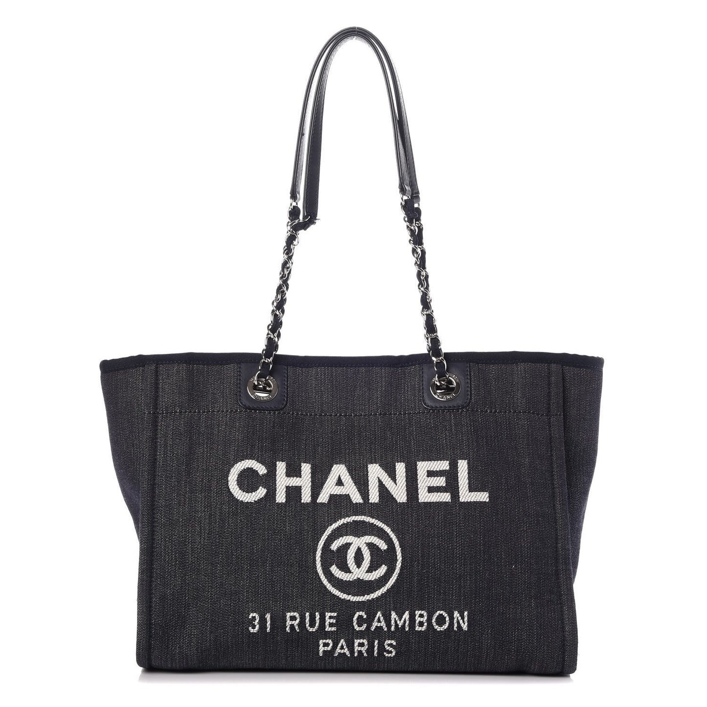 Canvas Small Deauville Tote Dark Blue