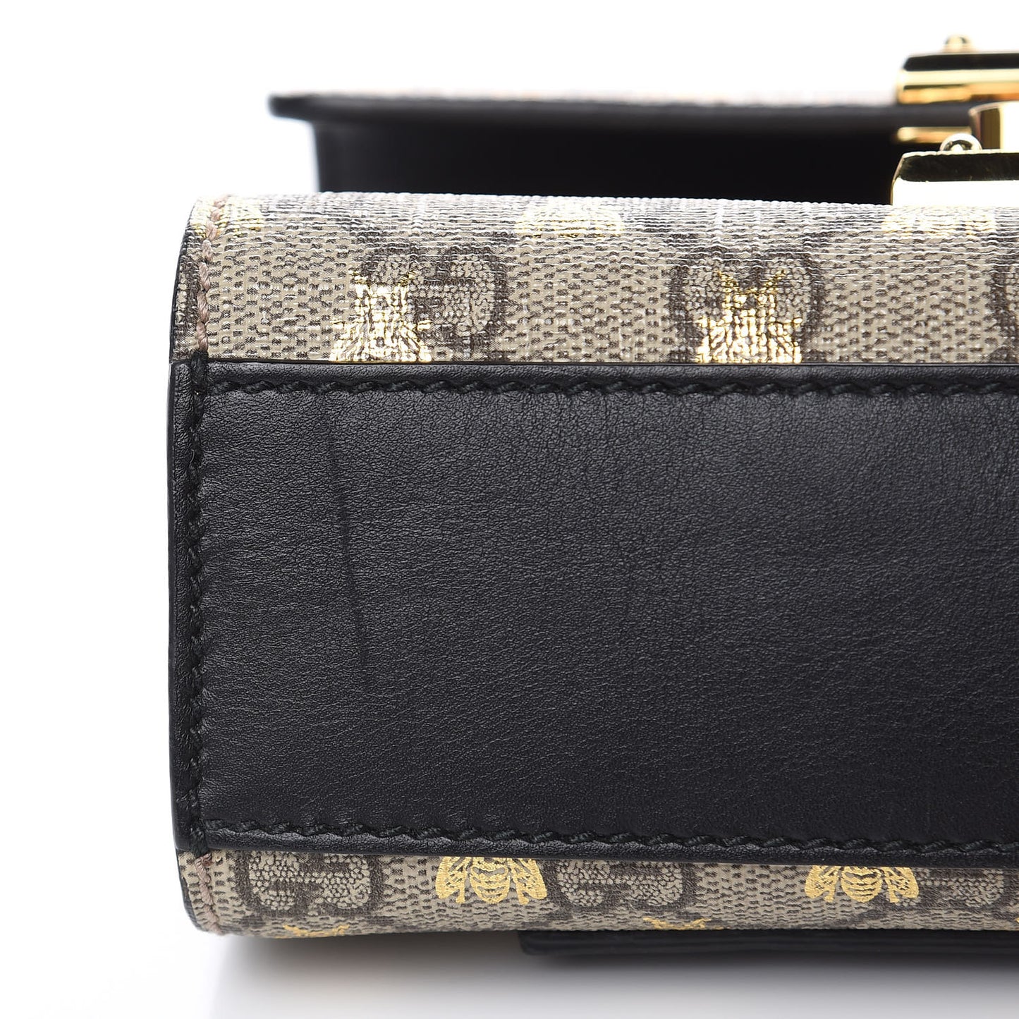 GG Supreme Monogram Bees Small Padlock Shoulder Bag Black