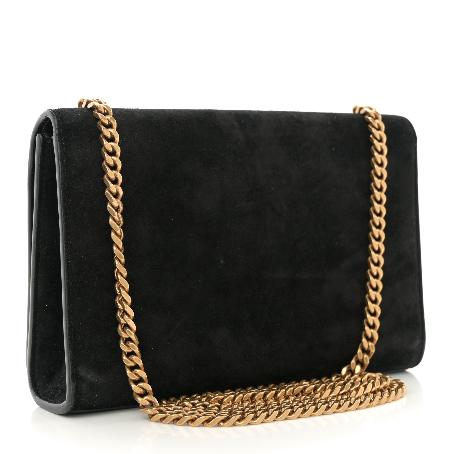 Saint Laurent Suede Embroidered Small Monogram Kate Satchel Black 3 of 12