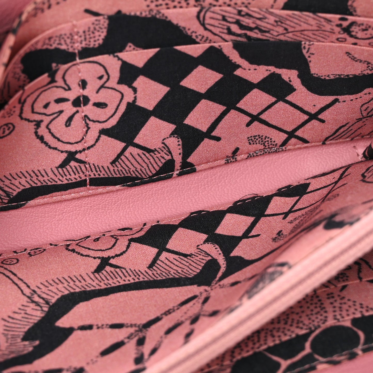 Goatskin Zip Around Wallet  Pink