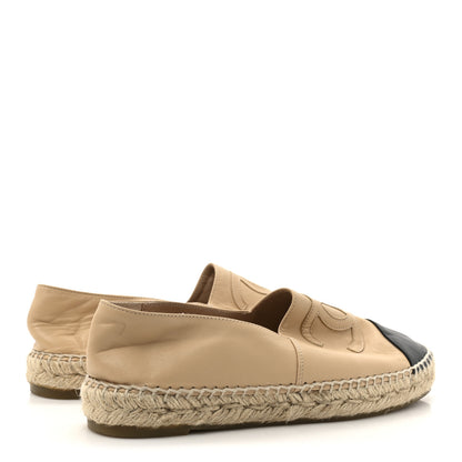 Chanel Lambskin CC Espadrilles 38 Beige Black 5 of 10