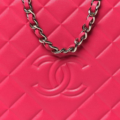 Chanel Lambskin Quilted Diamond CC Wallet On Chain WOC Pink 11 of 12
