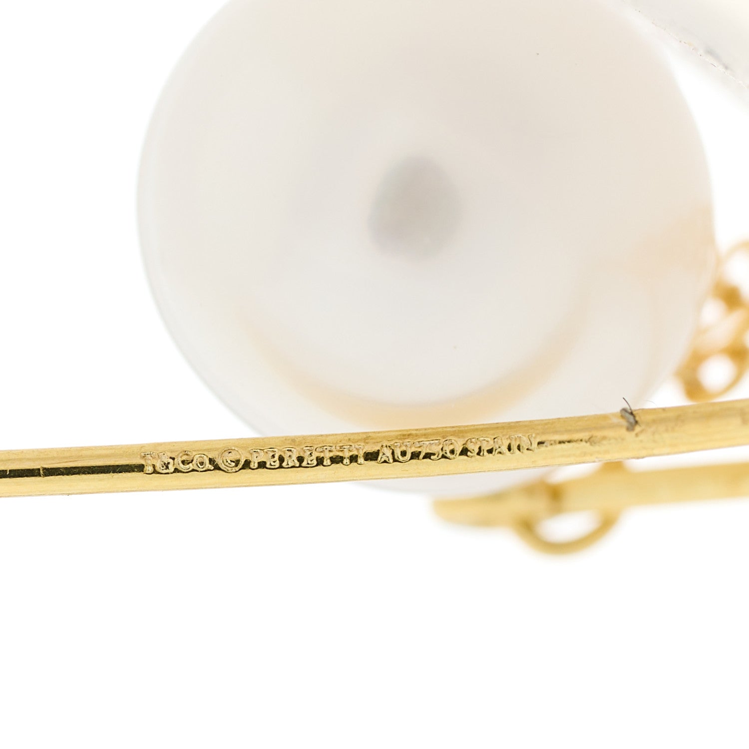Tiffany 18K Yellow Gold Elsa Peretti Pearls By The Yard Drop Earrings 4 of 4