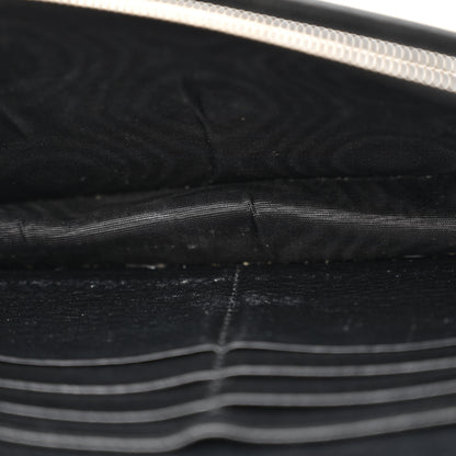 Gucci Dollar Calfskin Enamel Monochrome Mini GG Marmont Chain Wallet Black 5 of 11