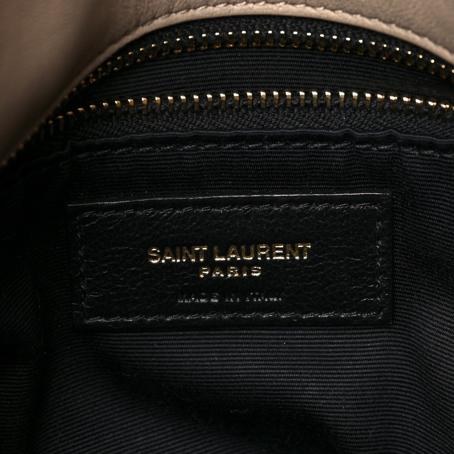 Saint Laurent Lambskin Quilted Small Loulou Puffer Monogram Chain Satchel Dark Beige 6 of 7