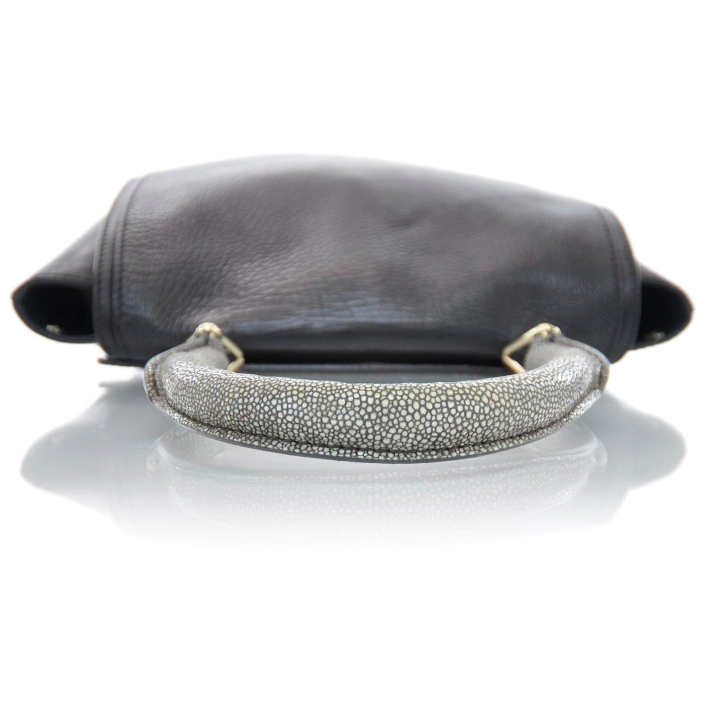 Calfskin Stingray Embossed New Line Flap Bag Black