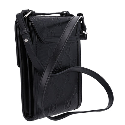 Gucci Calfskin GG Tennis Embossed Messenger Bag Black 3 of 10