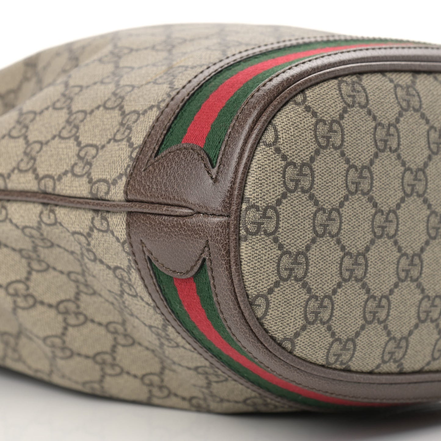 GG Supreme Monogram Web Ophidia Bucket Bag Brown