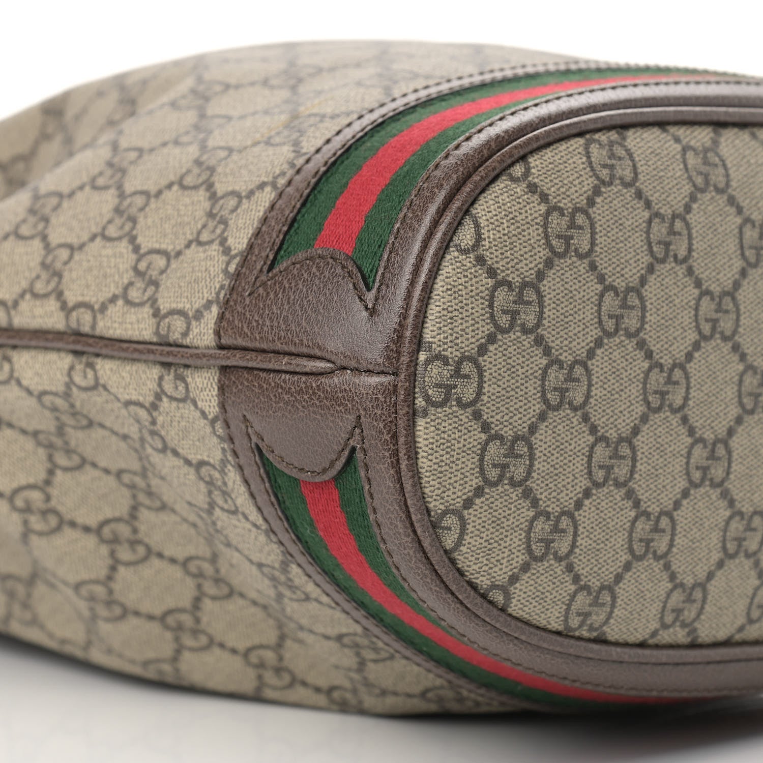 Gucci GG Supreme Monogram Web Ophidia Bucket Bag Brown 8 of 14