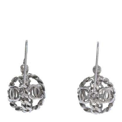 Chanel CC Round Earrings Silver 3 of 5