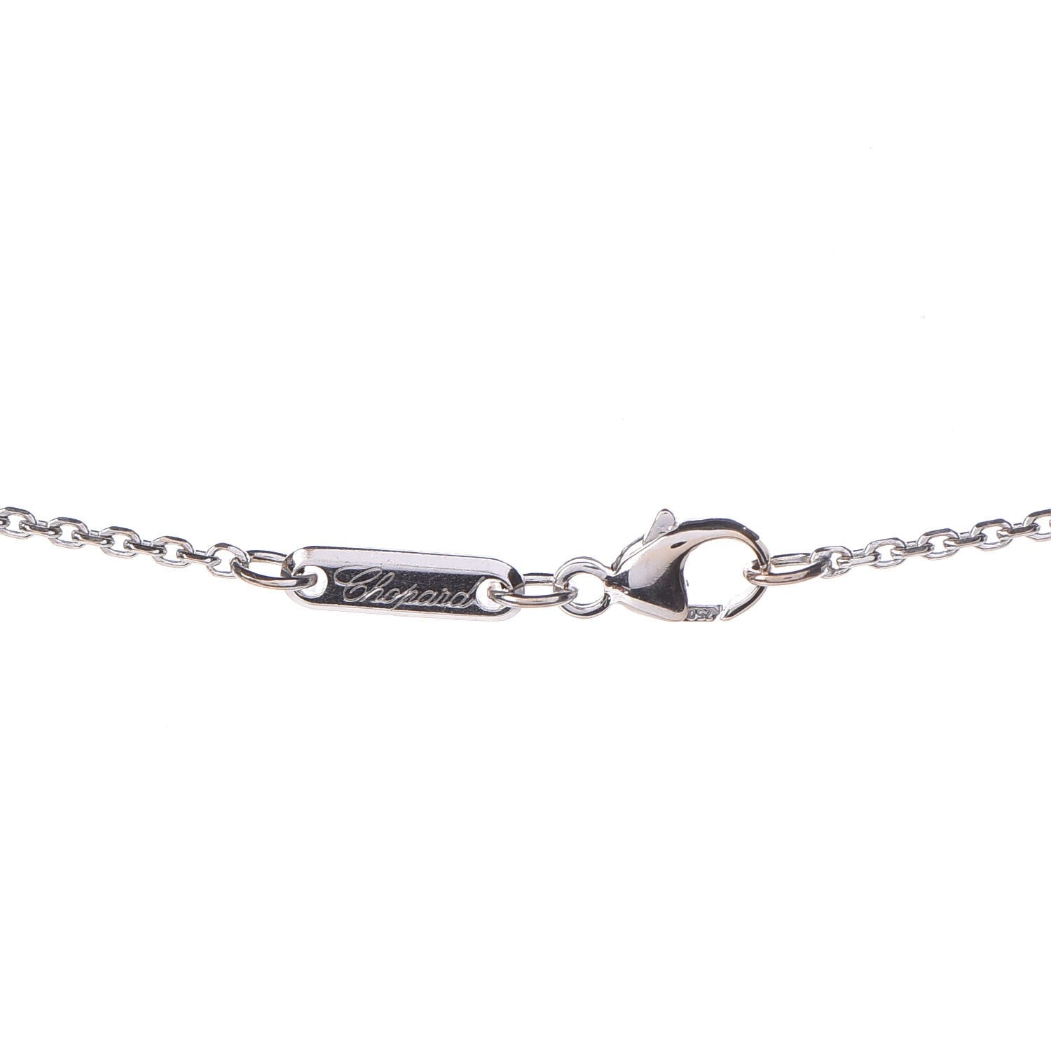 Chopard 18K White Gold Happy Diamonds Floating Heart Pendant Necklace 5 of 6