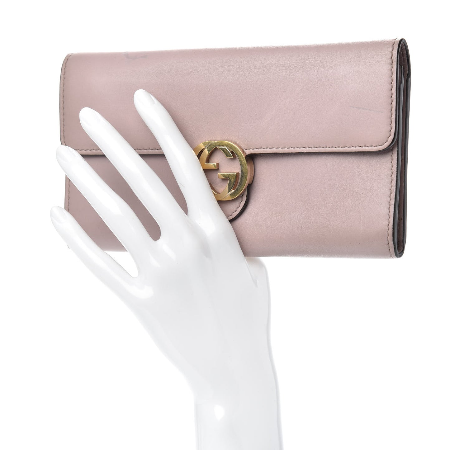 Moon Calfskin Icon Continental Wallet Pink